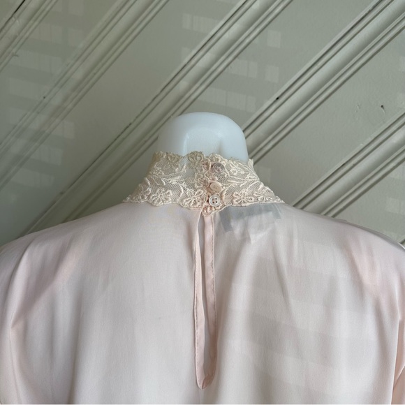 Vintage Lace High Neck Blouse Size 12 - Picture 5 of 11